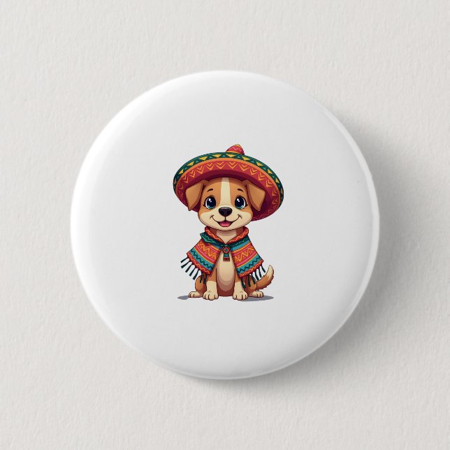 Chihuahua Mexico Cinco de Mayo Funny Dog (3) Button (Vorderseite)