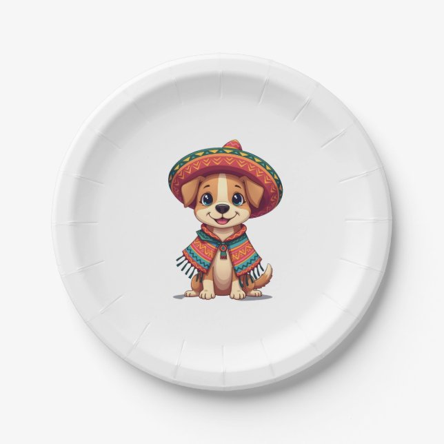 Chihuahua Mexico Cinco de Mayo Funny Dog (3) Pappteller (Vorderseite)