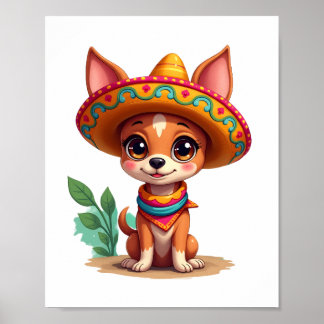 Chihuahua Mexico Cinco de Mayo Funny Dog (3) Poster