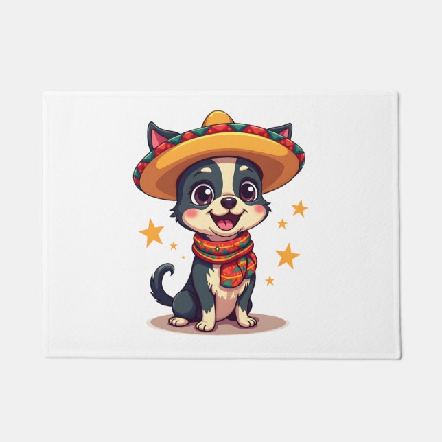 Chihuahua  Mexico  Cinco de Mayo  Funny Dog  Copy Fußmatte (Vorderseite)