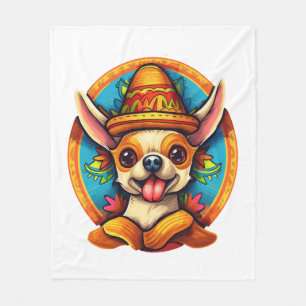 Chihuahua Mexico Cinco de Mayo Funny Dog Fleecedecke