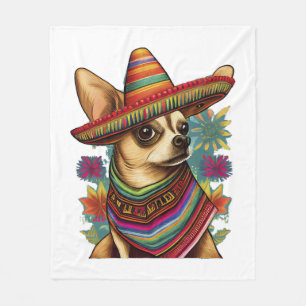 Chihuahua Mexico Cinco de Mayo Funny Dog Fleecedecke