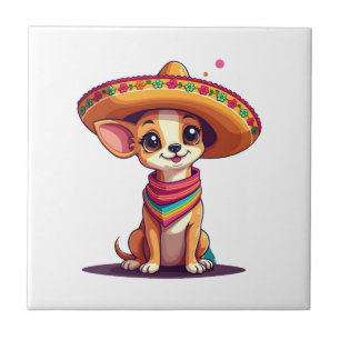 Chihuahua Mexiko Cinco de Mayo Lustiger Hund (4) Fliese