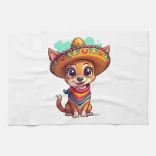 Chihuahua Mexiko Cinco de Mayo Lustiger Hund Geschirrtuch