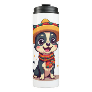 Chihuahua Mexiko Cinco de Mayo Lustiger Hund Kopie Thermosbecher