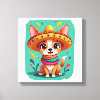 Chihuahua Mexiko Cinco de Mayo Lustiger Hund Leinwanddruck