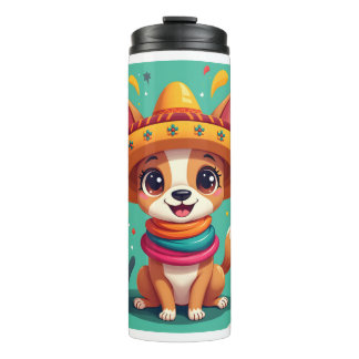 Chihuahua Mexiko Cinco de Mayo Lustiger Hund Thermosbecher