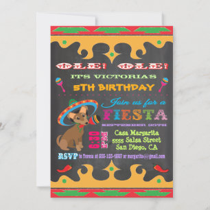 Chihuahua Mexique fête d'anniversaire Invitation
