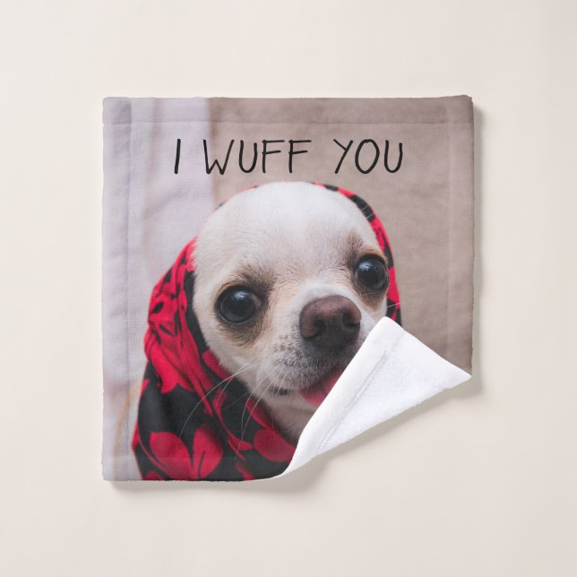 Chihuahua mignon Je vous jure que vous aimez Valen (Gant de toilette)