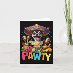 Chihuahua mit einer Margarita Sombrero Pawty Cinco Karte