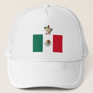 CHIHUAHUA MIT FLAGGE TRUCKERKAPPE