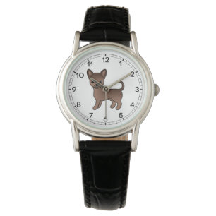 Chihuahua mit glattem Fell und Schokoladenfell süß Armbanduhr
