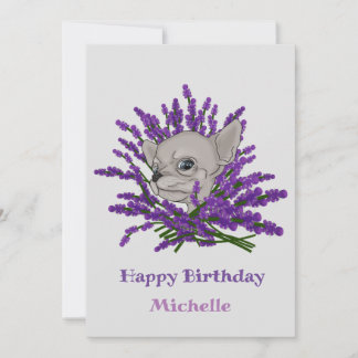 Chihuahua mit Lavendel Einladung
