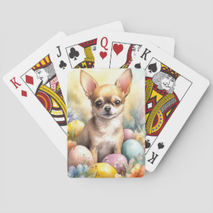 Chihuahua mit Ostereiern Urlaub Spielkarten