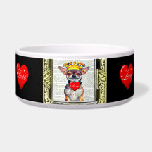 CHIHUAHUA MIT ROTEN HERZEN, HUNDECHT/KÜHLSCHRANK