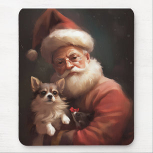 Chihuahua mit Santa Claus Festliches Weihnachten Mousepad
