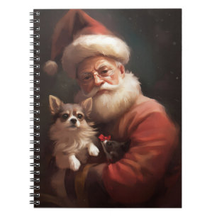 Chihuahua mit Santa Claus Festliches Weihnachten Notizblock