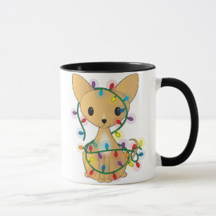 Chihuahua mit Weihnachtslichtern Tasse