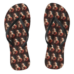 Chihuahua mit Weihnachtsmann Flip Flops
