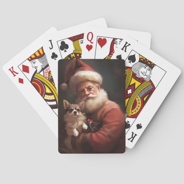 Chihuahua mit Weihnachtsmann Spielkarten (Rückseite)