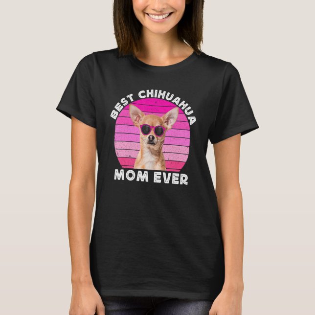 Chihuahua Mom For Women Retro Brown Chiwawa  Dog M T-Shirt (Vorderseite)