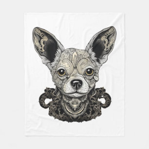 Chihuahua Mosaic Geometrie Art Dog Fleecedecke