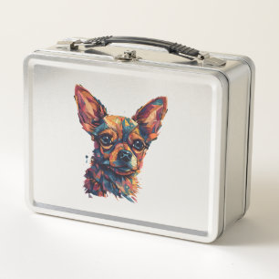 Chihuahua Mosaic Geometrie Art Dog Metall Brotdose
