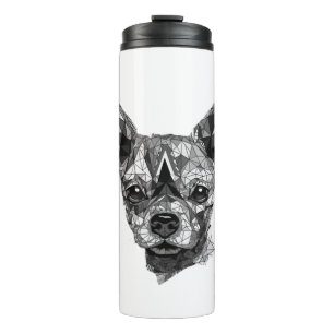 Chihuahua Mosaic Geometrie Art Dog Thermosbecher