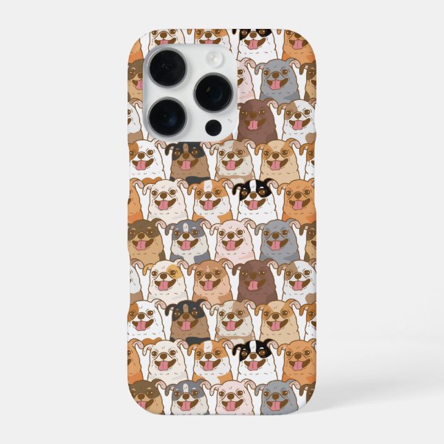 Chihuahua-Muster iPhone 16 Pro Hülle (Rückseite)