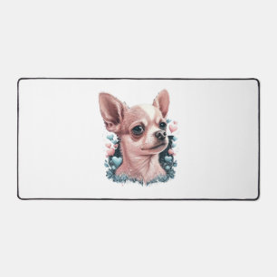 Chihuahua Niedlich Hund Schöne Blume Girl Schreibtischunterlage