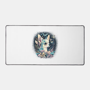 Chihuahua Niedlich Hund Schöne Blume Girl Schreibtischunterlage