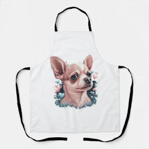Chihuahua Niedlich Hund Schöne Blume Girl Schürze