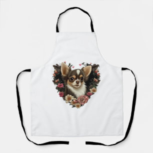 Chihuahua Niedlich Hund Schöne Blume Girl Schürze