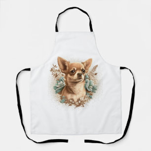 Chihuahua Niedlich Hund Schöne Blume Girl Schürze