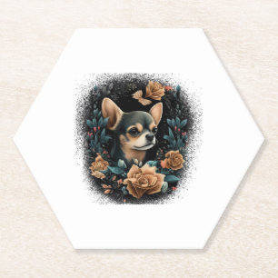 Chihuahua Niedlich Hund Schöne Blume Girl Untersetzer
