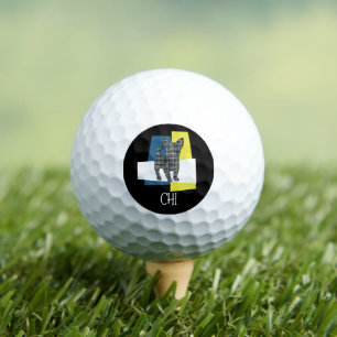 Chihuahua Niedlich Hund Silhouette Mono TriGrid Golfball