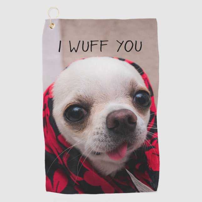 Chihuahua niedlich, ich wähe dir Liebe Valentines Golfhandtuch (Vorderseite)