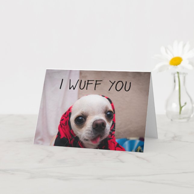 Chihuahua niedlich, ich wähe dir Liebe Valentines Karte (Kleine Pflanze)