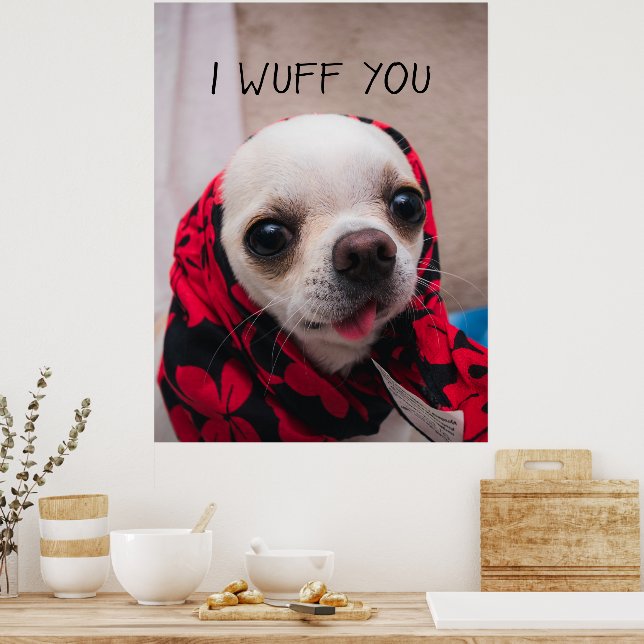 Chihuahua niedlich, ich wähe dir Liebe Valentines Poster (Küche)
