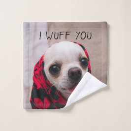 Chihuahua niedlich, ich wähe dir Liebe Valentines Waschlappen