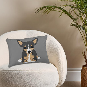 Chihuahua Niedlich Tri-Color Chihuahua Gray Dekokissen