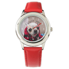 Chihuahua niedlich wuchsen Sie Liebe Valentines w Armbanduhr