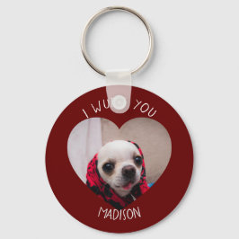 Chihuahua niedlich wuchsen Sie Liebe Valentinische Schlüsselanhänger