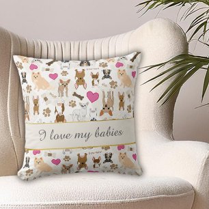 Chihuahua Niedliche Alberne Hunde Paw Prints Bone  Kissen