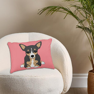 Chihuahua Niedliche Tri-Color-Chihuahua-Rose Dekokissen