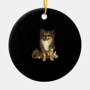 Chihuahua-Niedlicher Cartoon Grafischer Hund Keramik Ornament