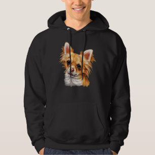 Chihuahua Niedlicher Hund mit langhaariger Aquarel Hoodie