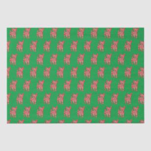 Chihuahua Niedlicher Weihnachtshund Silhouette Grü Seidenpapier