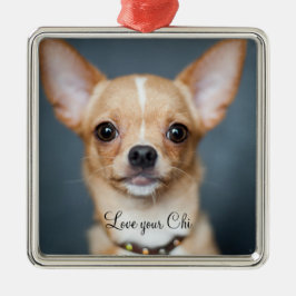 Chihuahua Noël ornement métal Ajouter photo