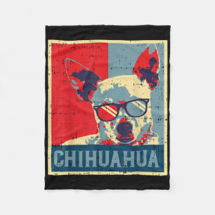 Chihuahua Obama Poster Vintag Chiwawa Dog Lover O Fleecedecke